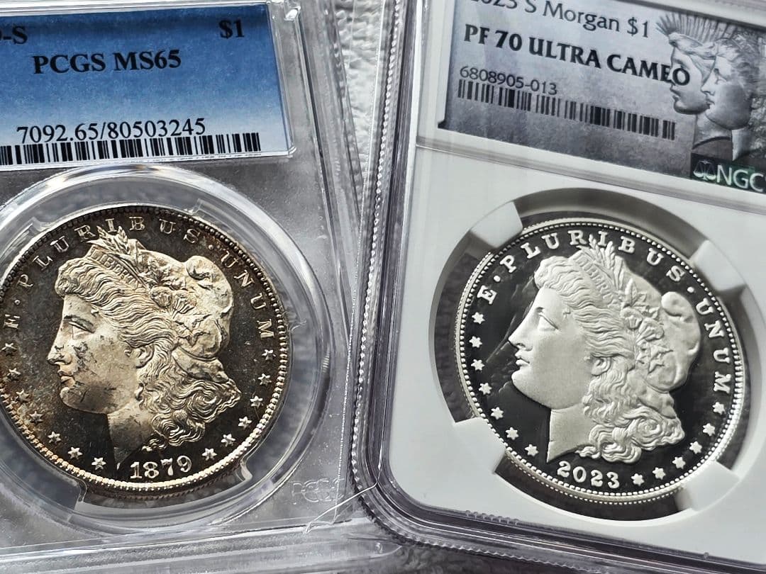 アメリカ1879 モルガンダラー ディーププルーフライク銀貨 PCGS MS65