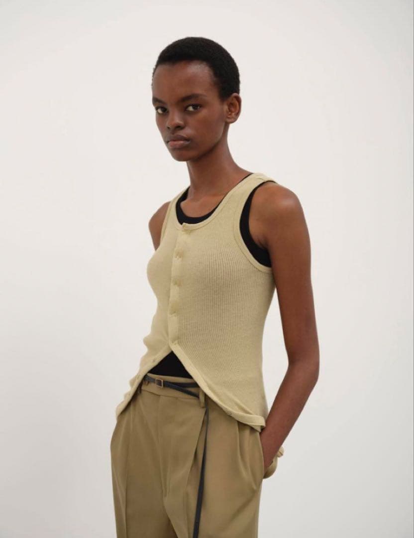 トップス AURALEE ORGANIC SOFT RIB TANK 24SS