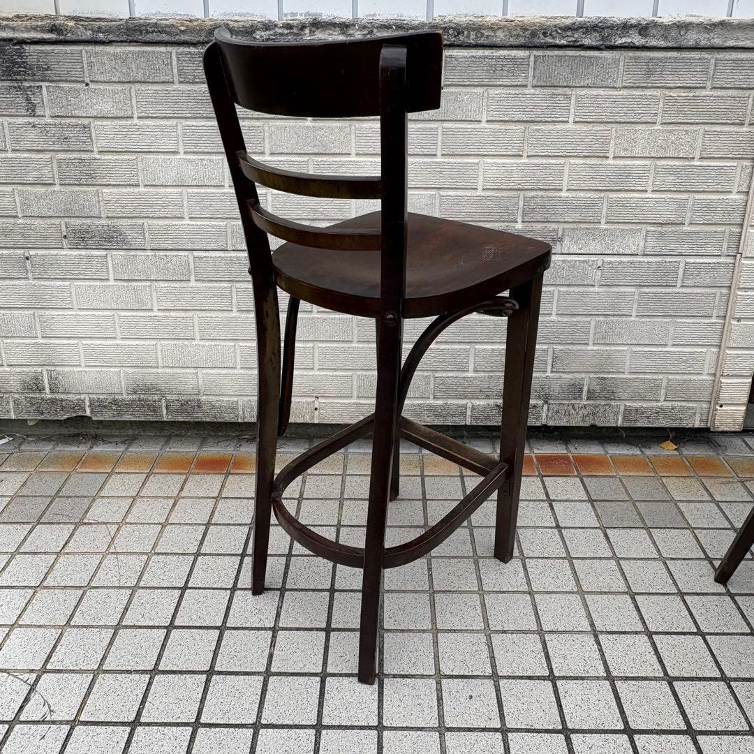 ② 北欧レトロ 木製椅子 ベントウッドハイスツール バーチェア ビンテージ