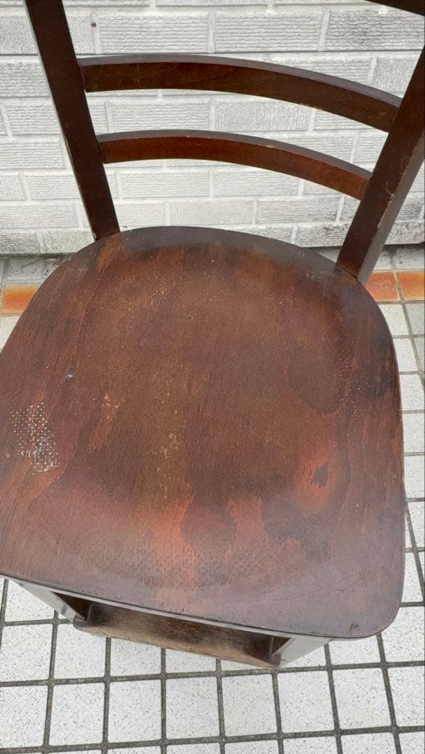 ② 北欧レトロ 木製椅子 ベントウッドハイスツール バーチェア ビンテージ