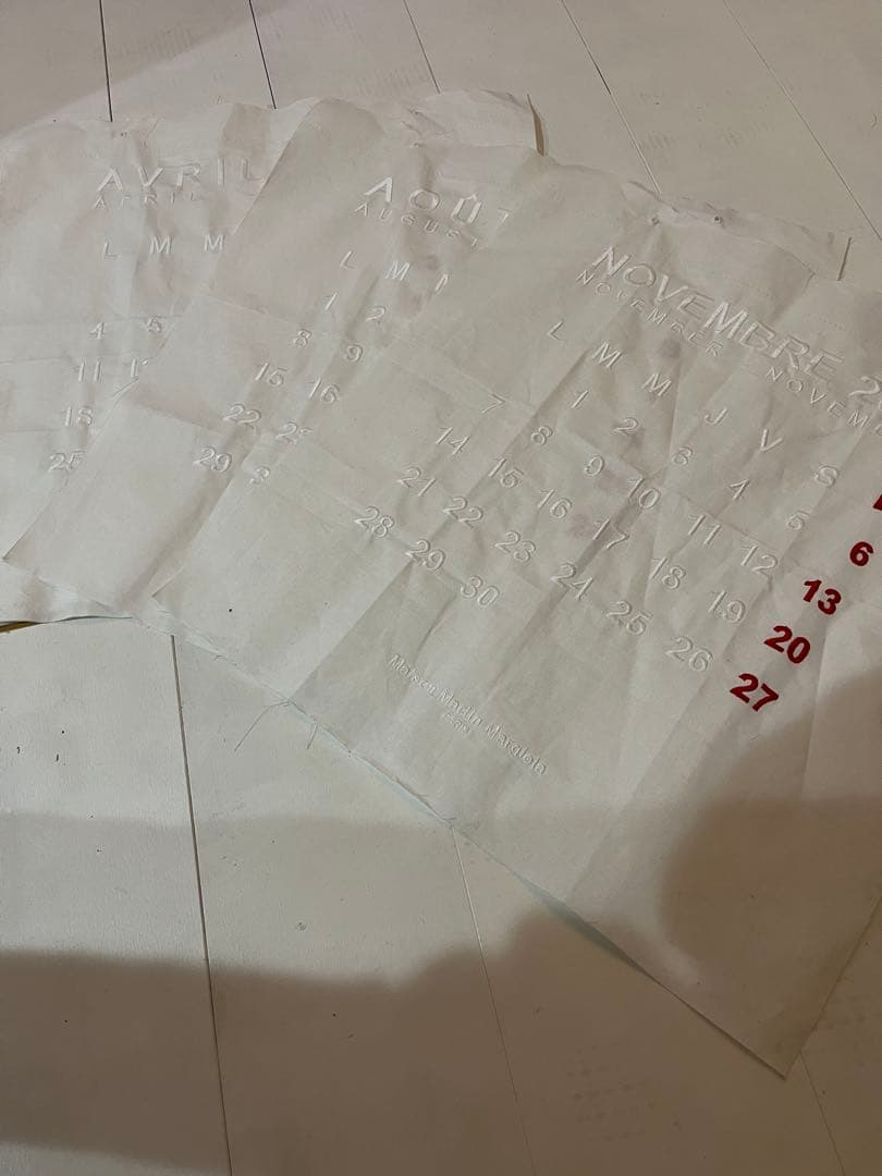 希少　Martin Margiela カレンダー　布　13番　インテリア