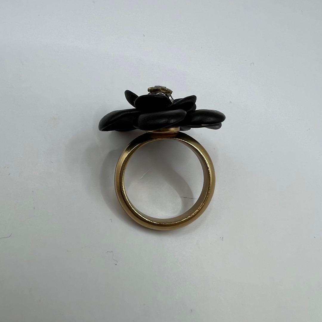 【極美品】シャネル リング 13号 ココマーク カメリア ラインストーン 02A