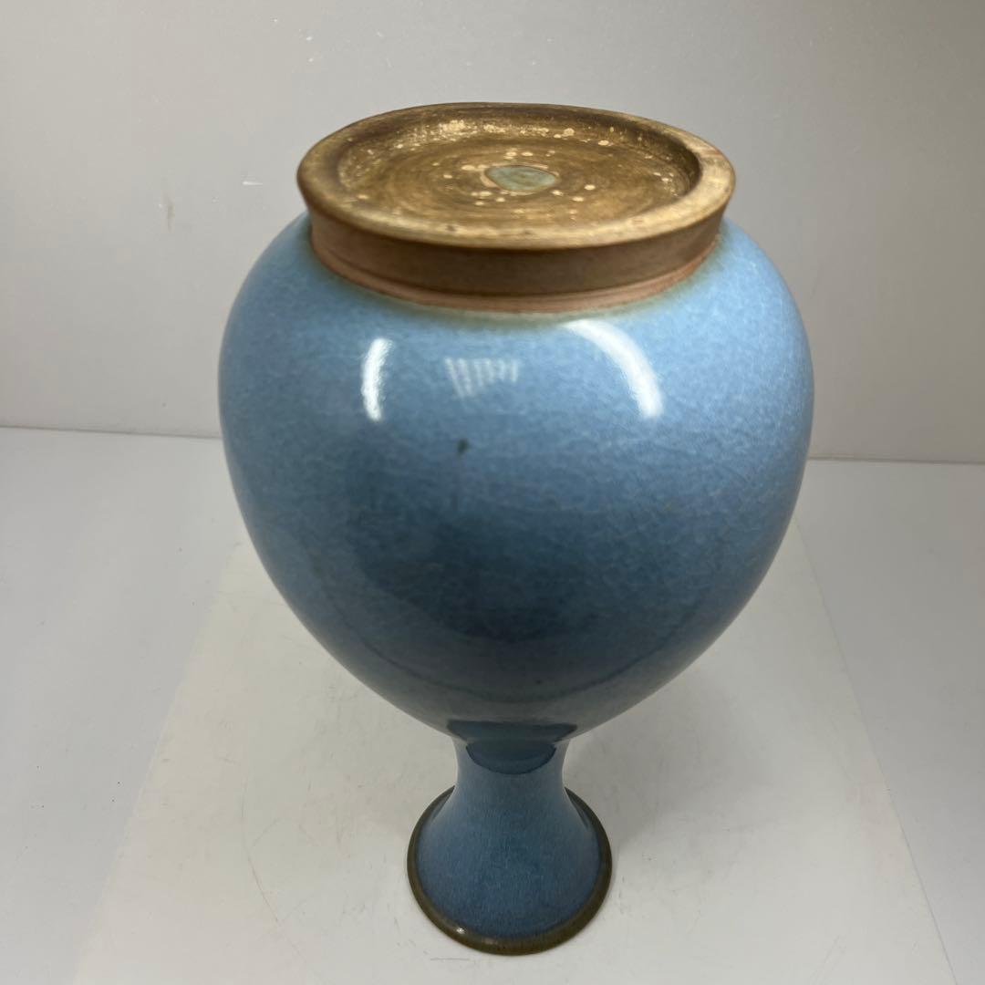 中国美術　辰砂花瓶　高さ31㎝　東Y7-0514③タコチ