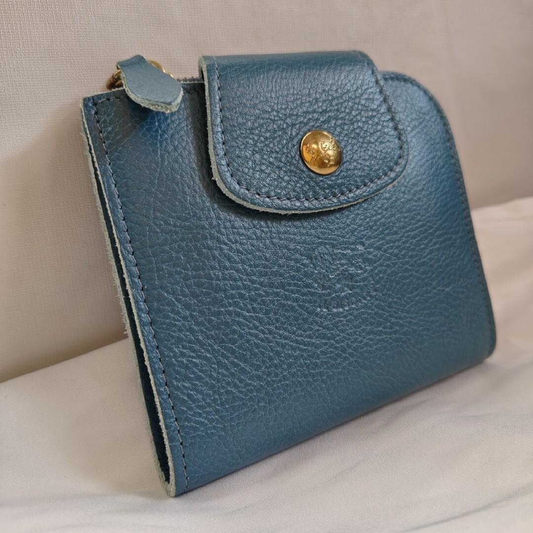 未使用級　イルビゾンテ 二つ折り財布 ☆ブルーデニム☆