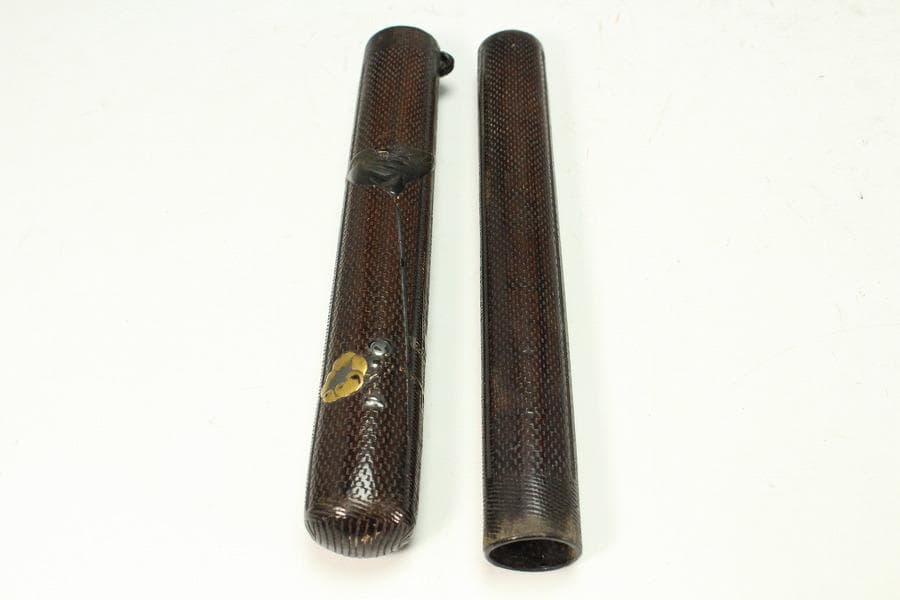 提げ物 煙管筒 網代 花鳥蒔絵(K-YC418)