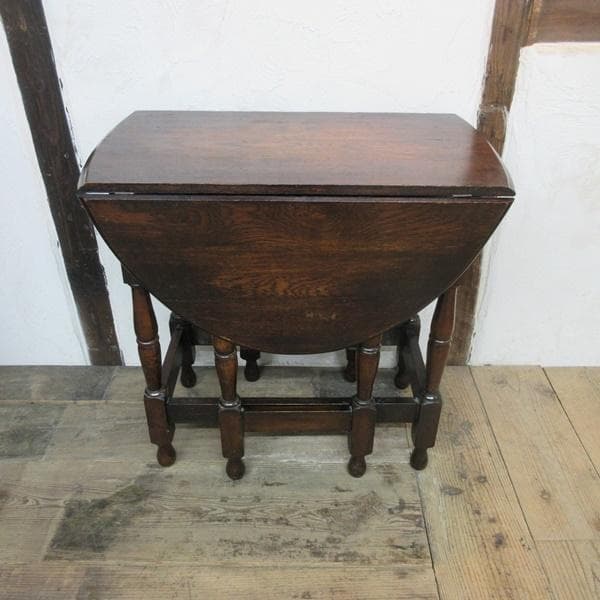 イギリス アンティーク 家具 ゲートレッグテーブル ダイニング 英国 6634d