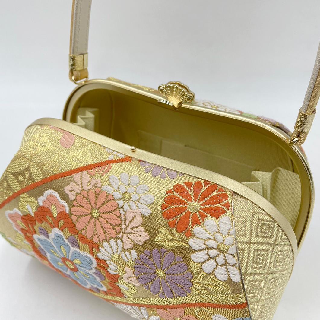 高級　振袖　フォーマル　 日本謹製 西陣織＊草履バッグセット　古典華紋1