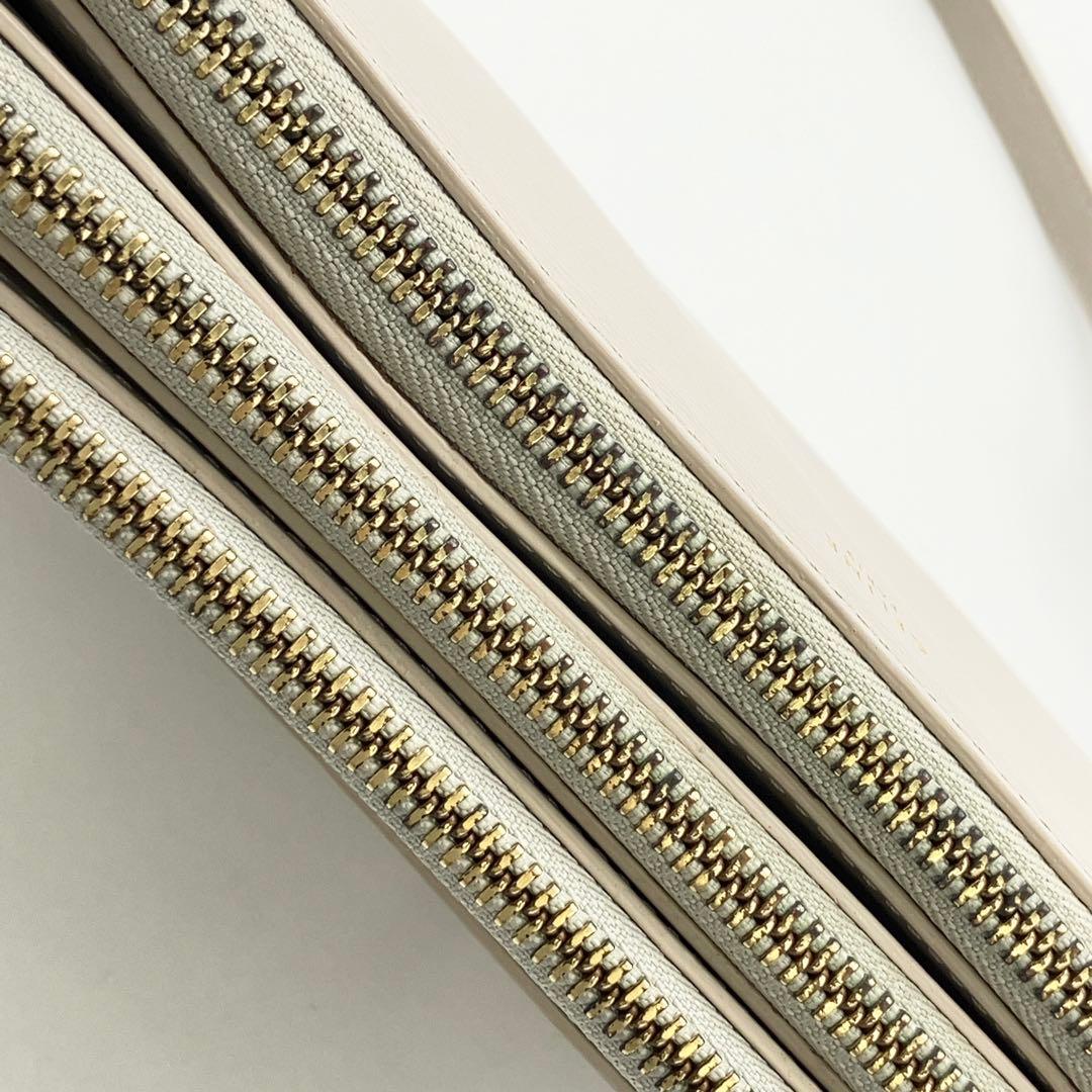 CELINE トリオ ラージ レザー ショルダーバッグ ライドグレー