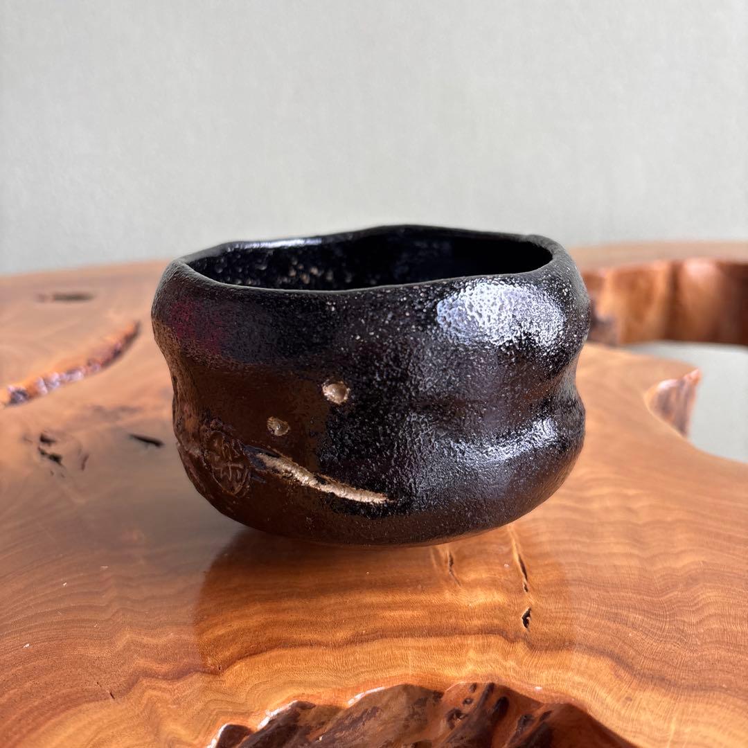 伊東桂楽 慶入写 入舟 御題茶碗 楽焼 黒楽茶碗 抹茶碗 茶道具 共箱