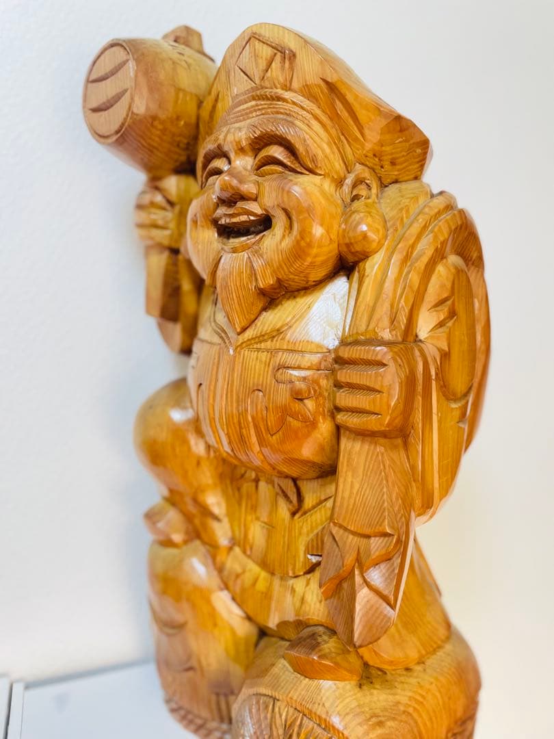 木彫り 大黒天 大型70cm