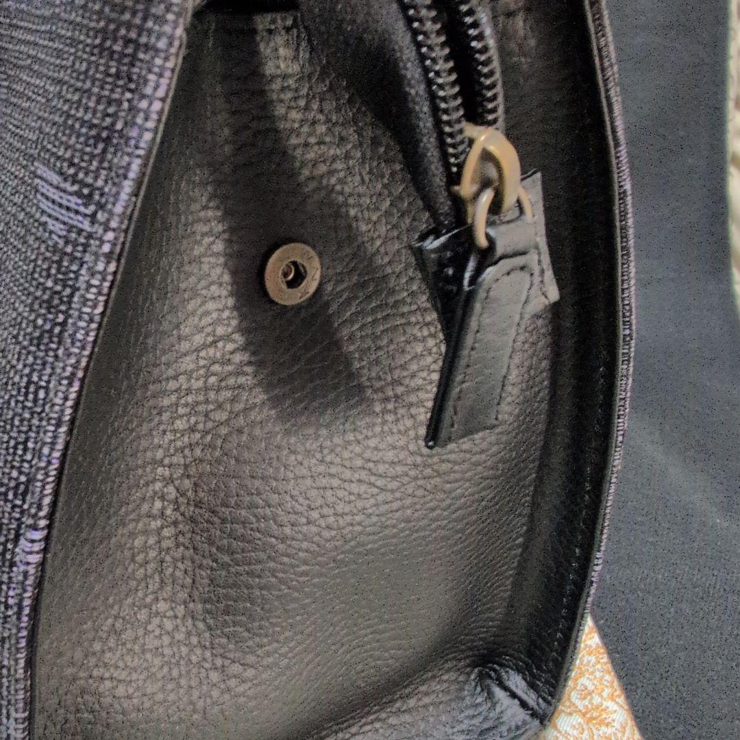 高級利休バック　黒紫花弁　 シンプル トートバッグ 和装バッグ新品