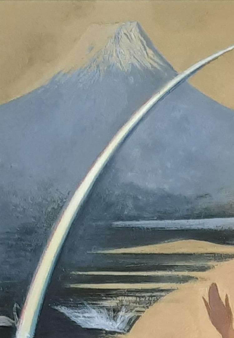 阿部盛有、「或る日の母子 Cardo(フジアザミ)」、希少画集の額装画、四季