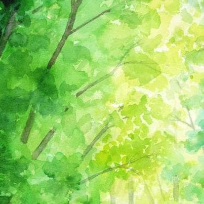 絵画「蝉時雨」　水彩画