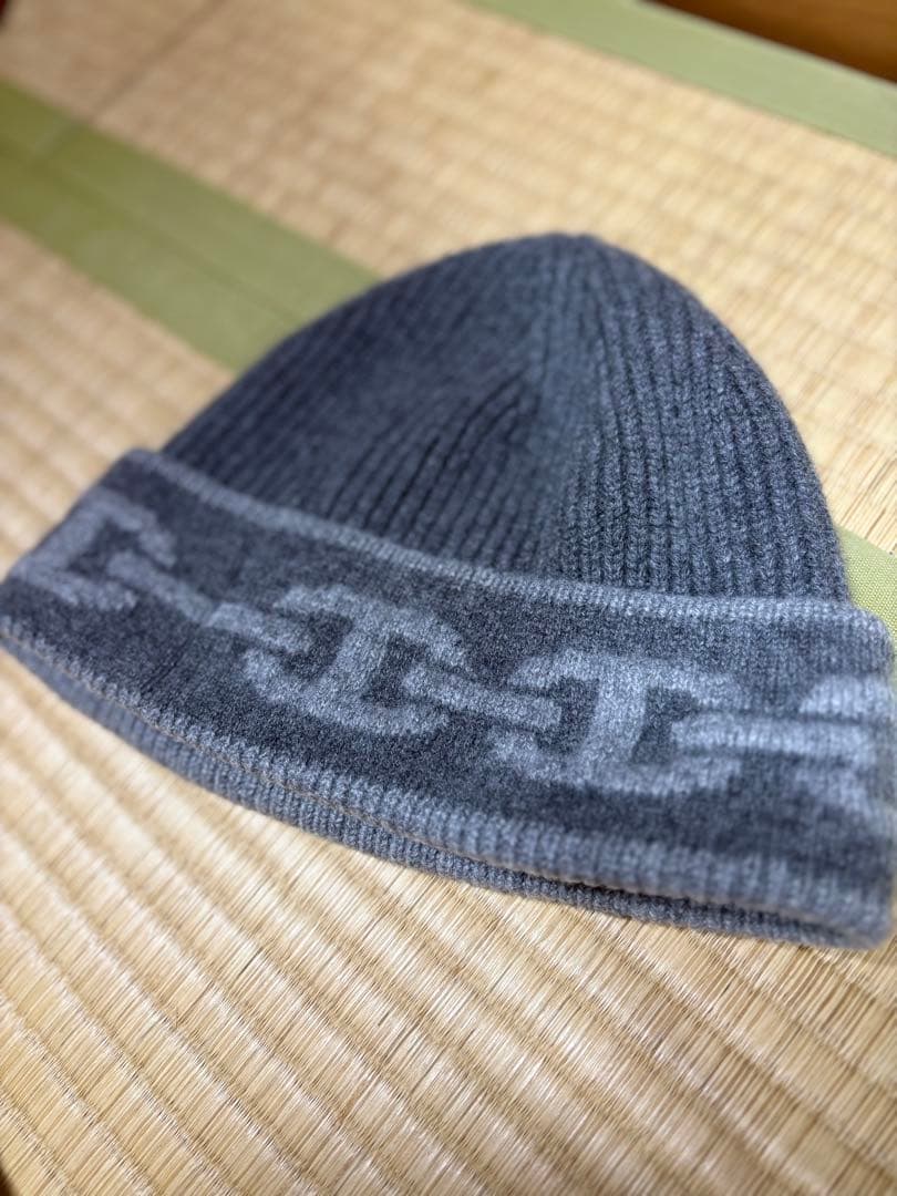 HERMES シェーヌダンクル　カシミア　ニットキャップ　M グレー