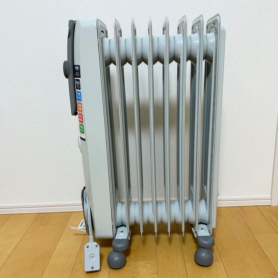 【美品】DeLonghi オイルヒーター　ストーングレー　動作確認済み　火傷防止