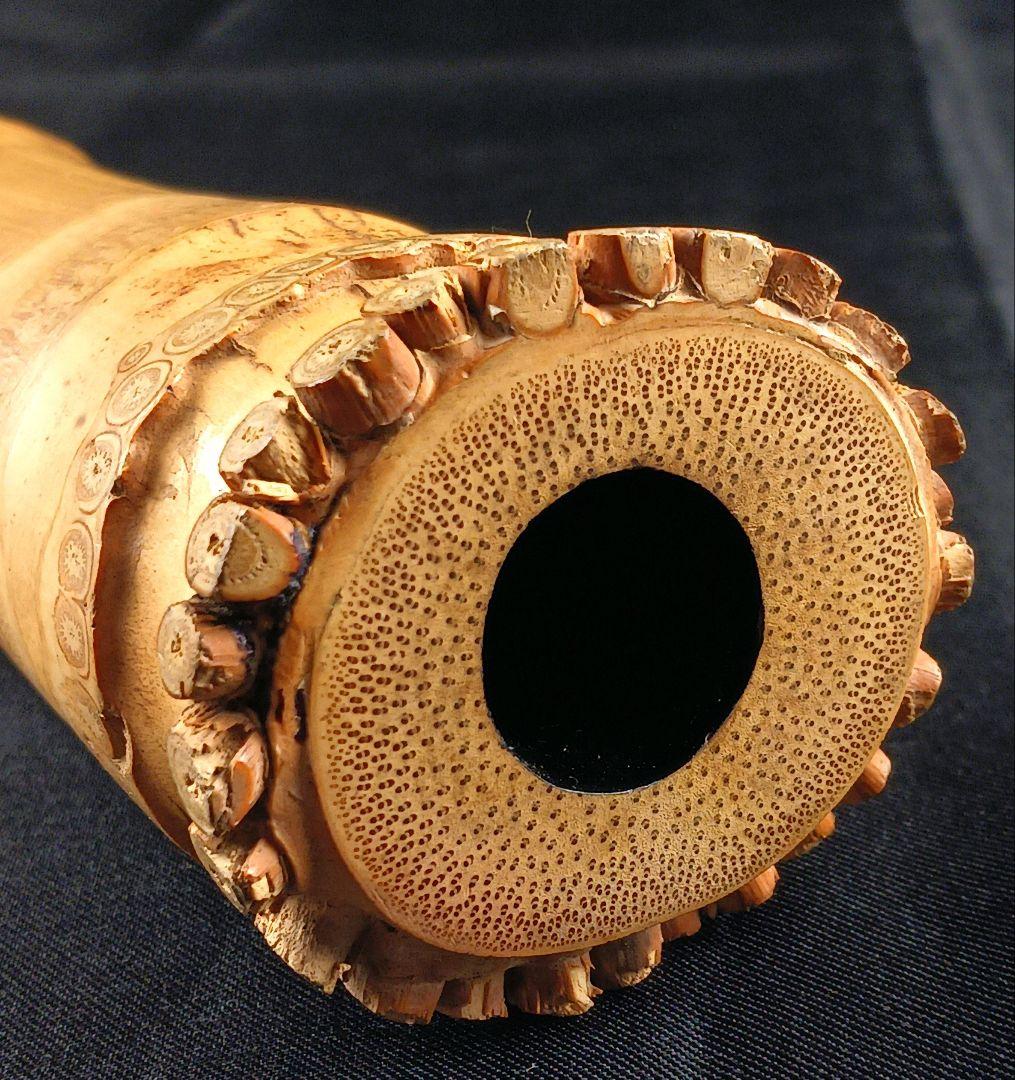 Y3110-1 琴古流 尺八 月童 銀三線 全長67㎝ 竹製