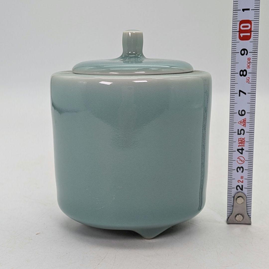 松本為佐視 青磁香炉 合箱 三足香炉 香爐 香道具 茶道具 お香 アロマグッズ