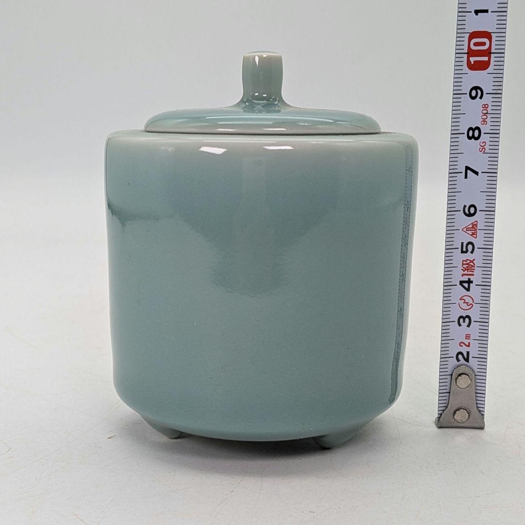 松本為佐視 青磁香炉 合箱 三足香炉 香爐 香道具 茶道具 お香 アロマグッズ