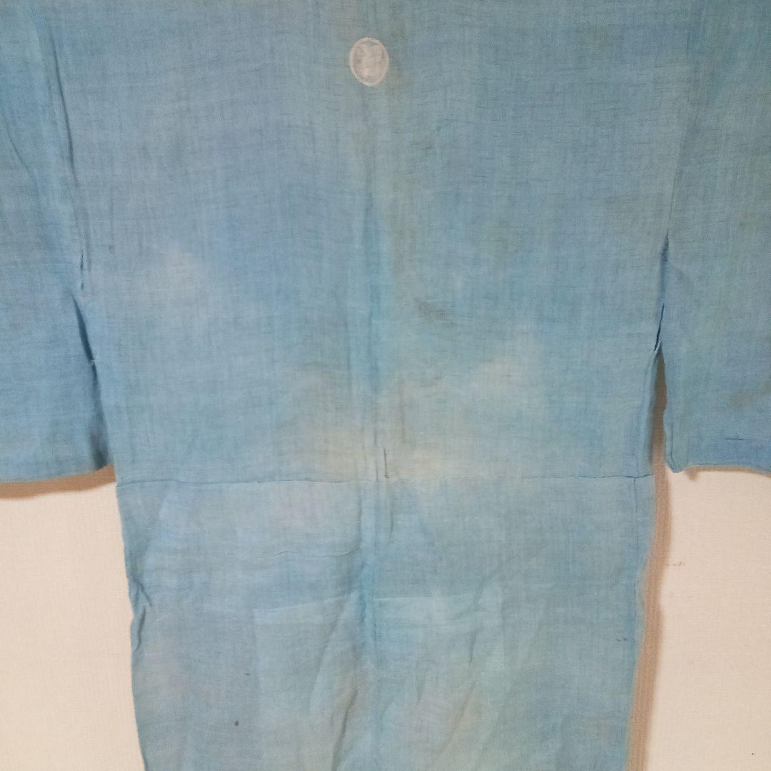 藍染め古布　赤穂浅野家家紋付　藍染め古着　ボロ藍染　藍染め　家紋付　藍染めハギレ