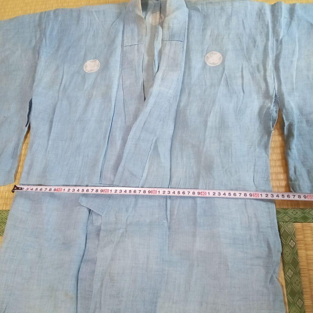 藍染め古布　赤穂浅野家家紋付　藍染め古着　ボロ藍染　藍染め　家紋付　藍染めハギレ