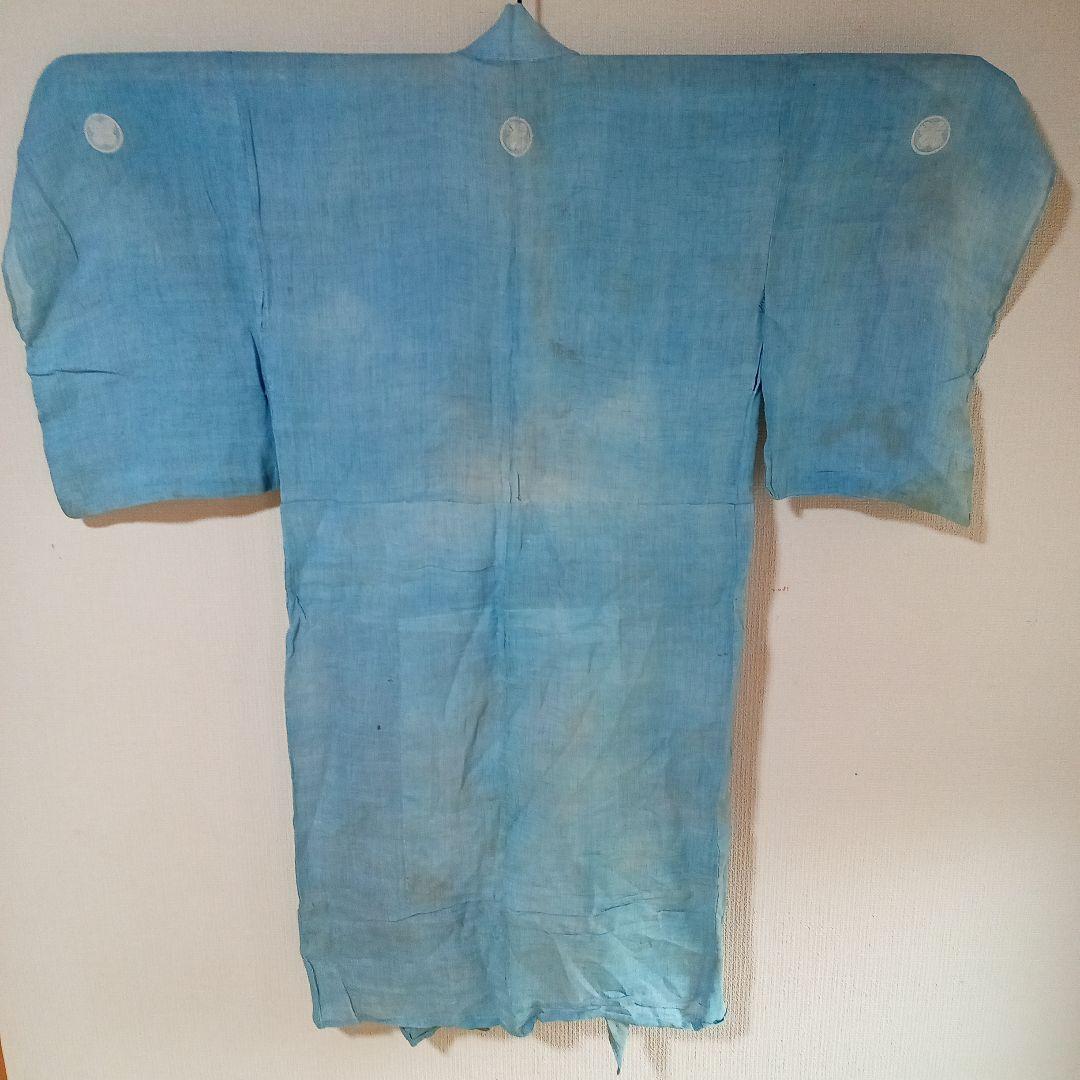 藍染め古布　赤穂浅野家家紋付　藍染め古着　ボロ藍染　藍染め　家紋付　藍染めハギレ