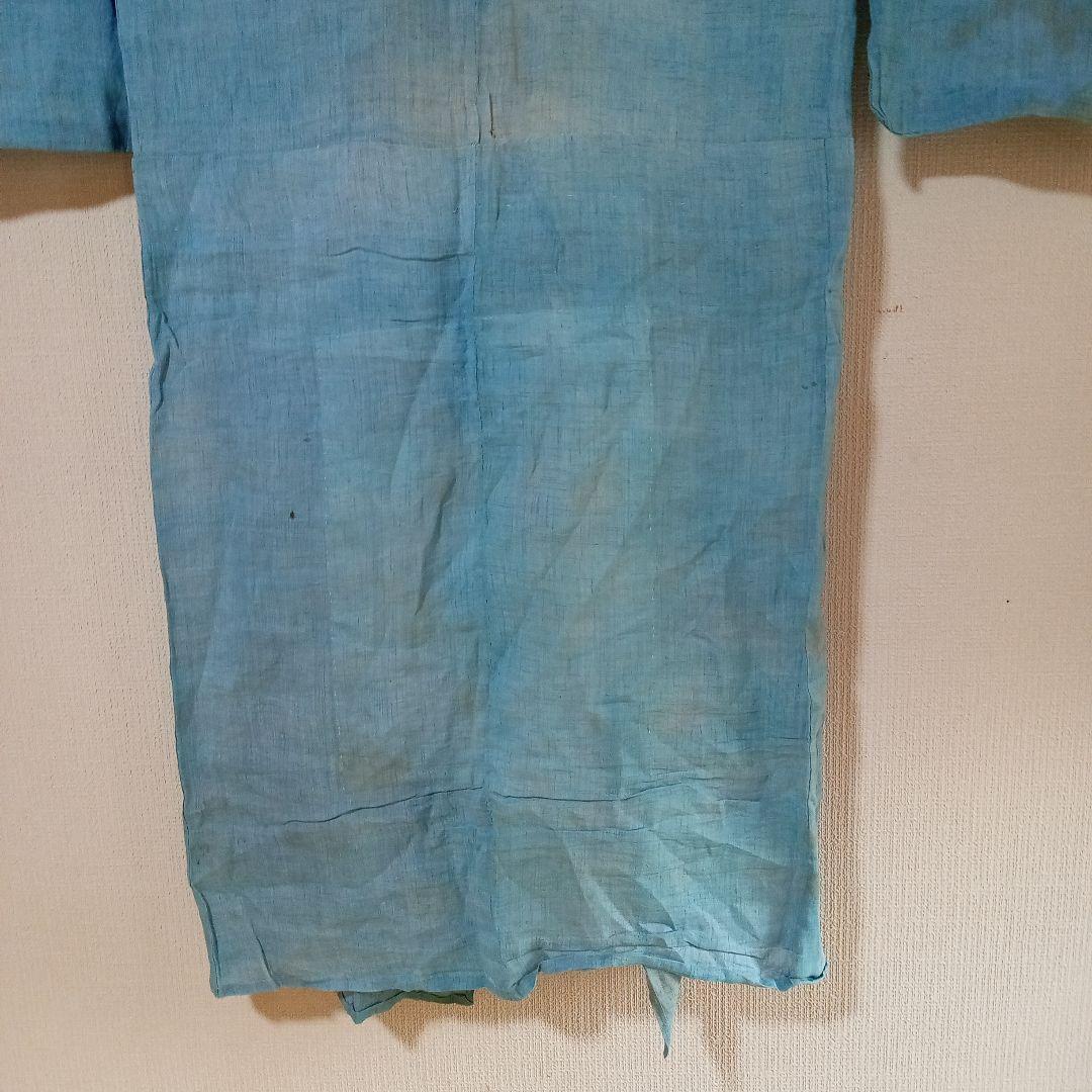 藍染め古布　赤穂浅野家家紋付　藍染め古着　ボロ藍染　藍染め　家紋付　藍染めハギレ