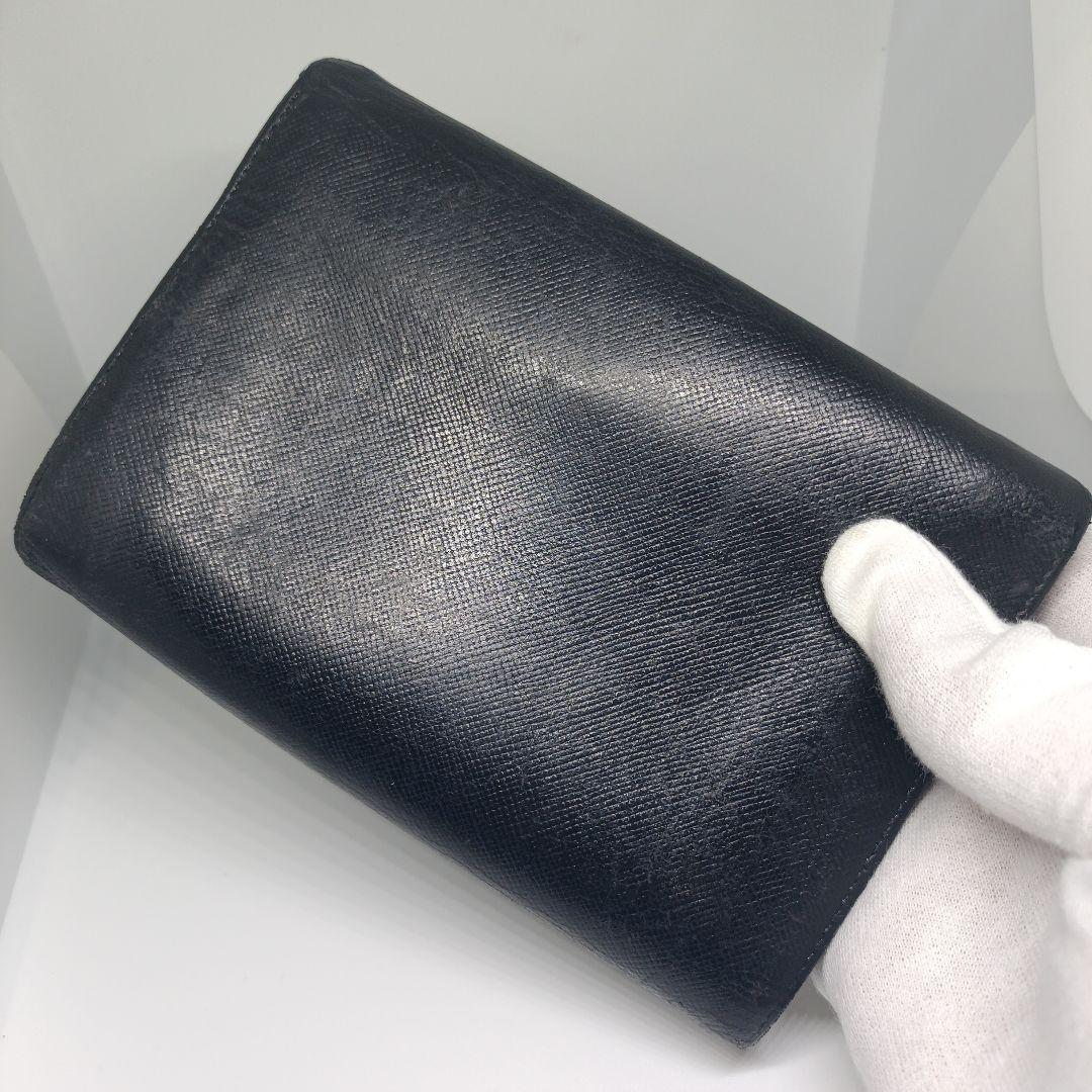 プラダ三つ折り財布 PRADA折財布ブラック