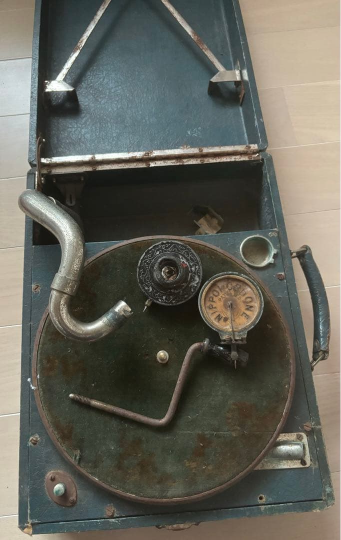 ビンテージ！昭和初期　ドイツ製　ポータブル　蓄音機　おまけあり