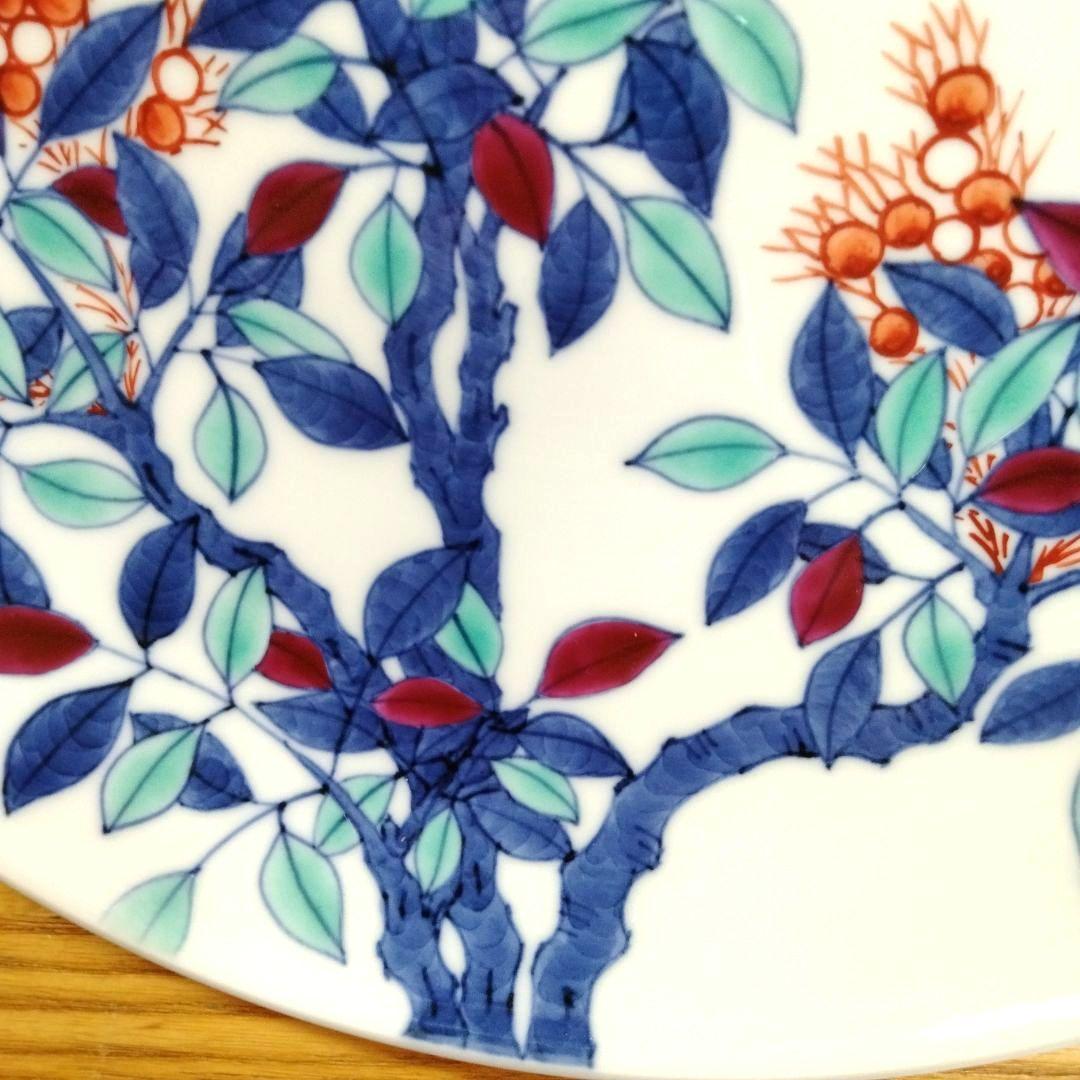 ☆ 叶 松谷 清水焼 色絵大皿