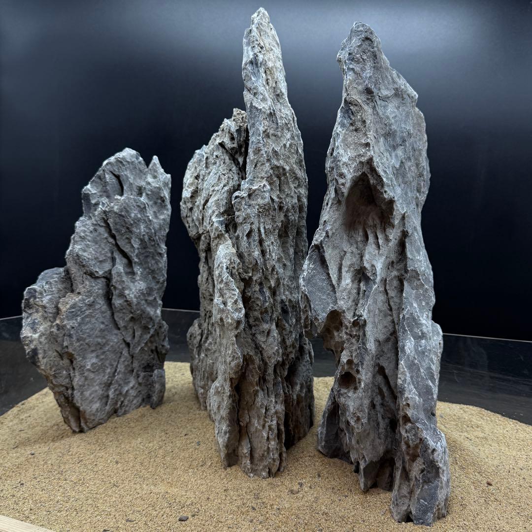 MSS-6912 特大青龍石3点セット 龍王石　竜王石　アクアリウム