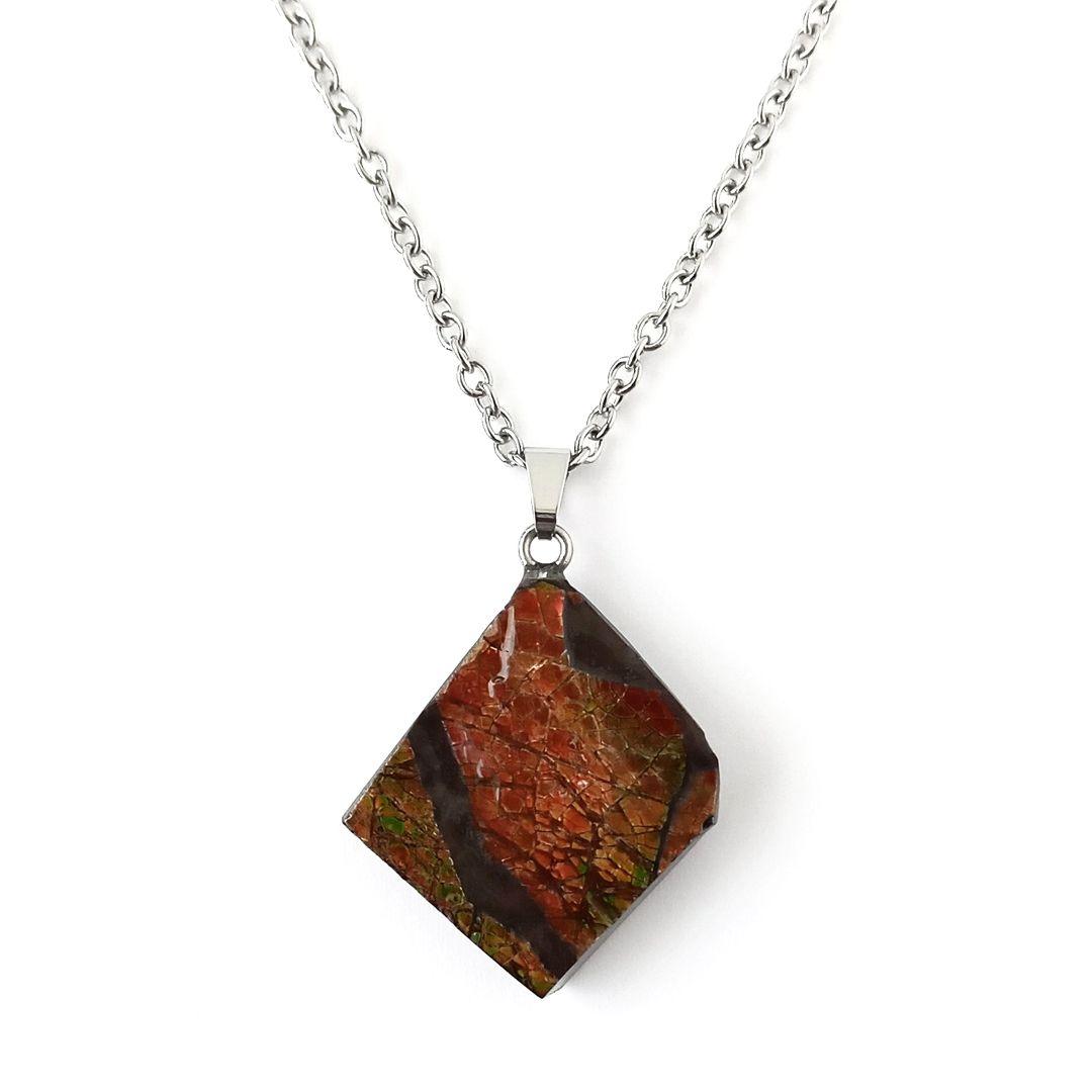 ネックレス｜超強力パワー！標本としても◎｜化石宝石　ドラゴンスキン・アンモライト