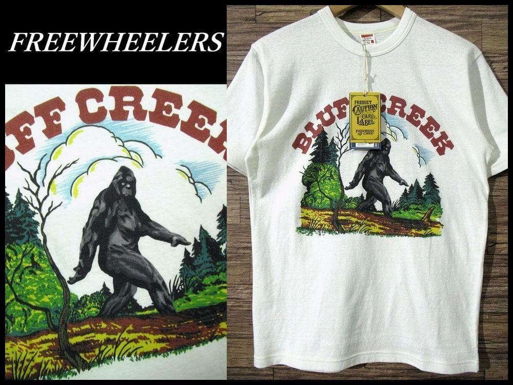 新品 フリーホイーラーズ 50s 半袖 ビッグフット 染み込み Tシャツ 白 M