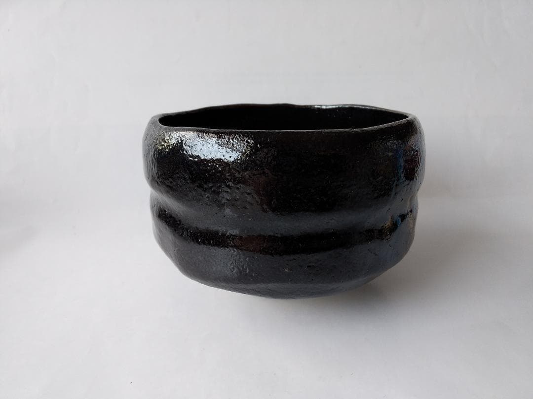 佐々木松楽 作 黒楽茶碗 前大徳 福本積應 書付 銘『 和敬 』共布 共箱 新品