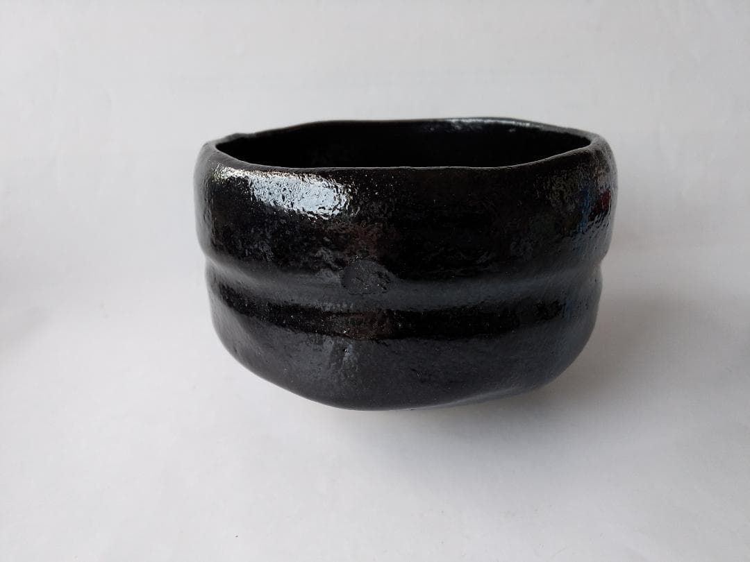 佐々木松楽 作 黒楽茶碗 前大徳 福本積應 書付 銘『 和敬 』共布 共箱 新品