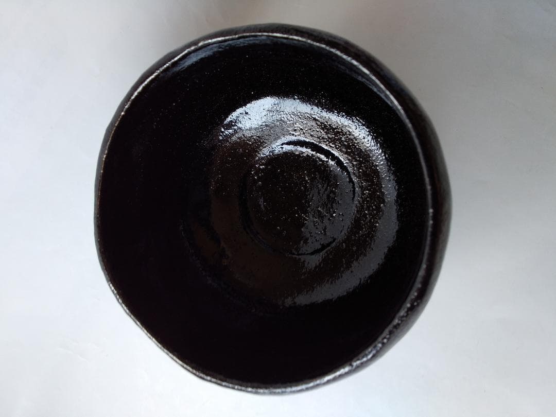 佐々木松楽 作 黒楽茶碗 前大徳 福本積應 書付 銘『 和敬 』共布 共箱 新品