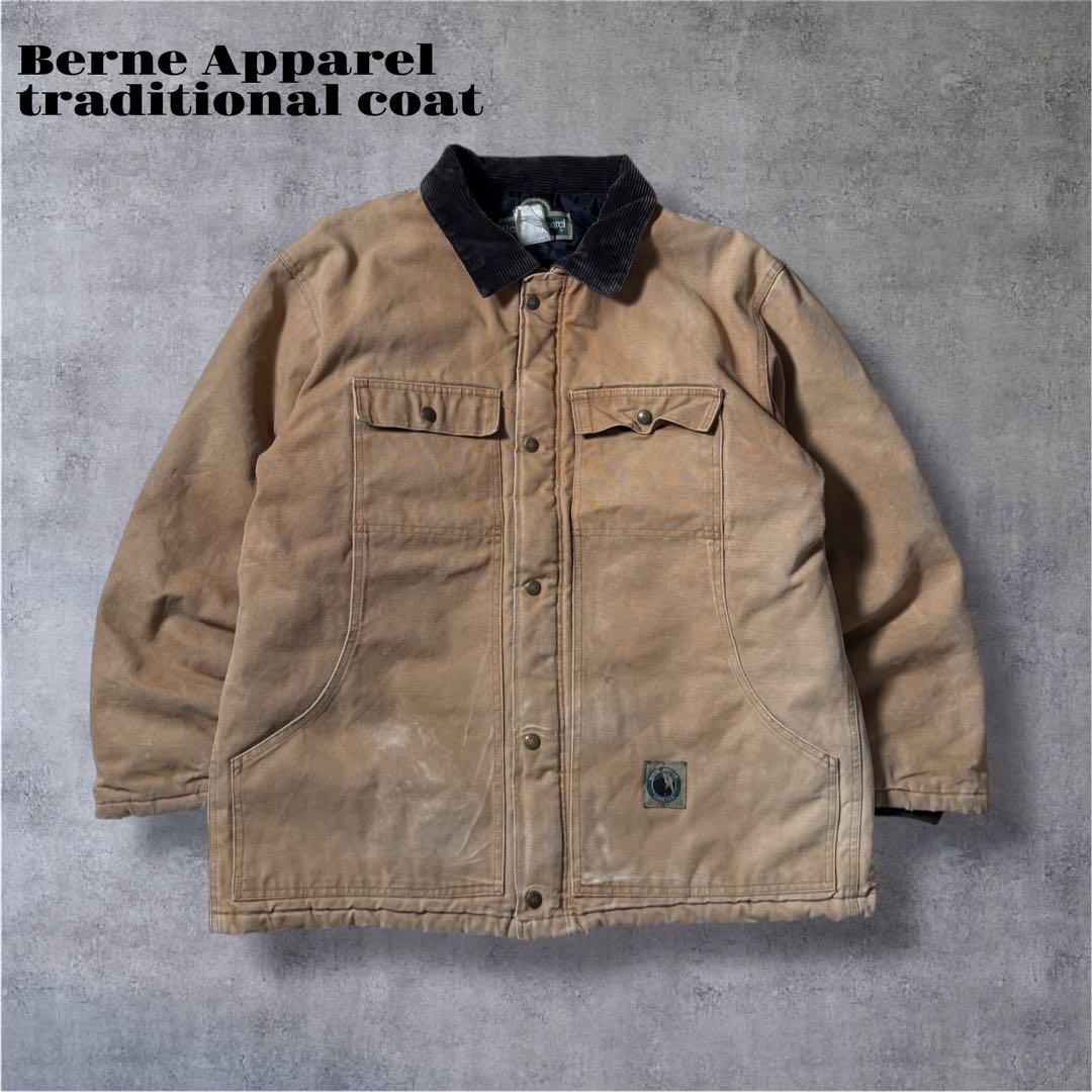 古着ダックジャケットトラディショナルコートキャメルブラウンコーデュロイ襟アメカジ