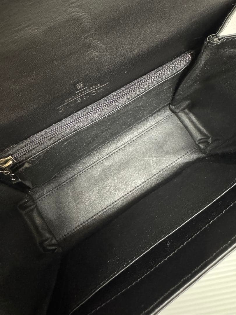 美品 ジバンシー 4G ステッチ ロゴ フルフラップ レザー ハンドバッグ