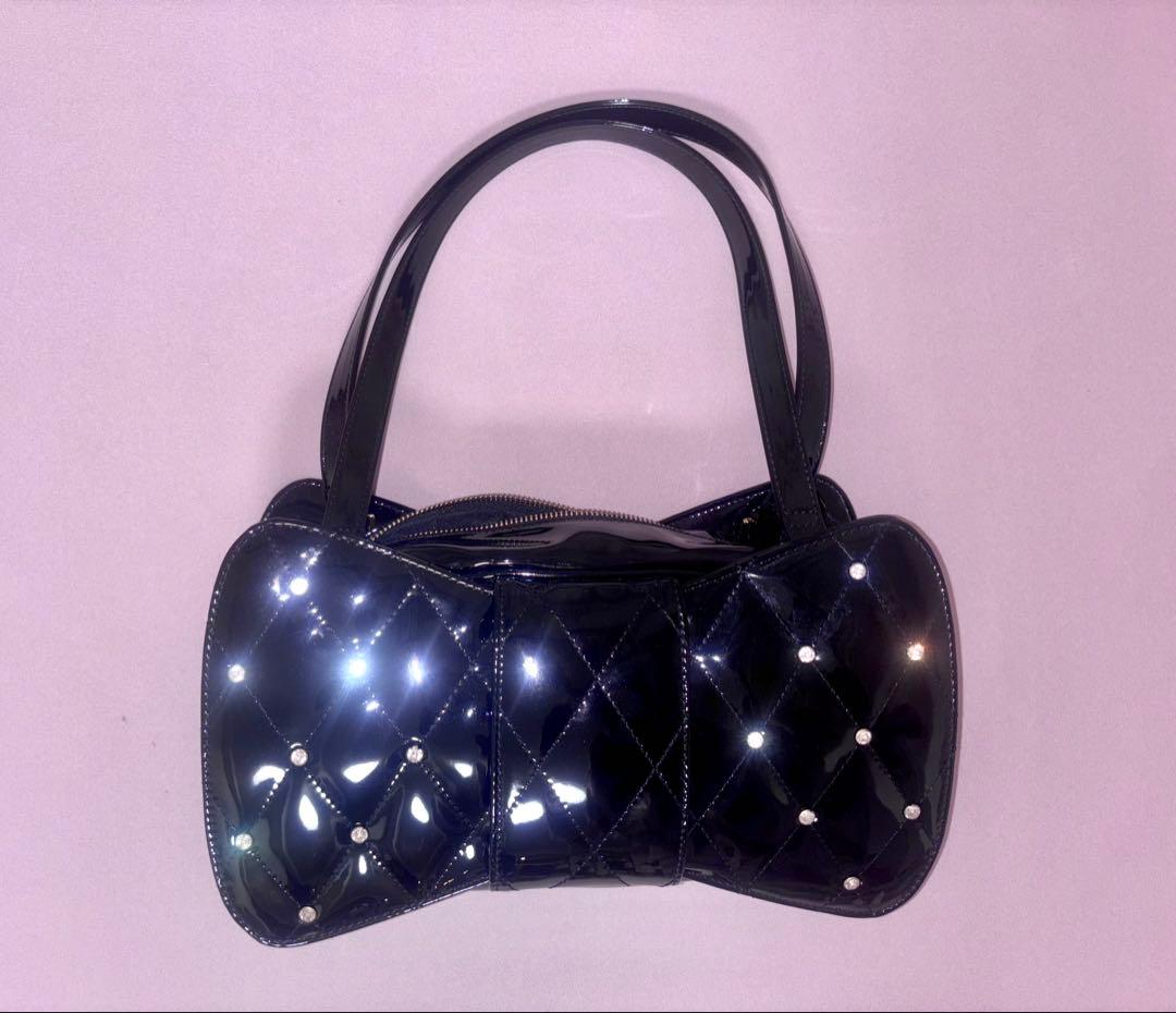 Angelic Pretty キルティング宝石リボンバッグ ブラック ロリータ