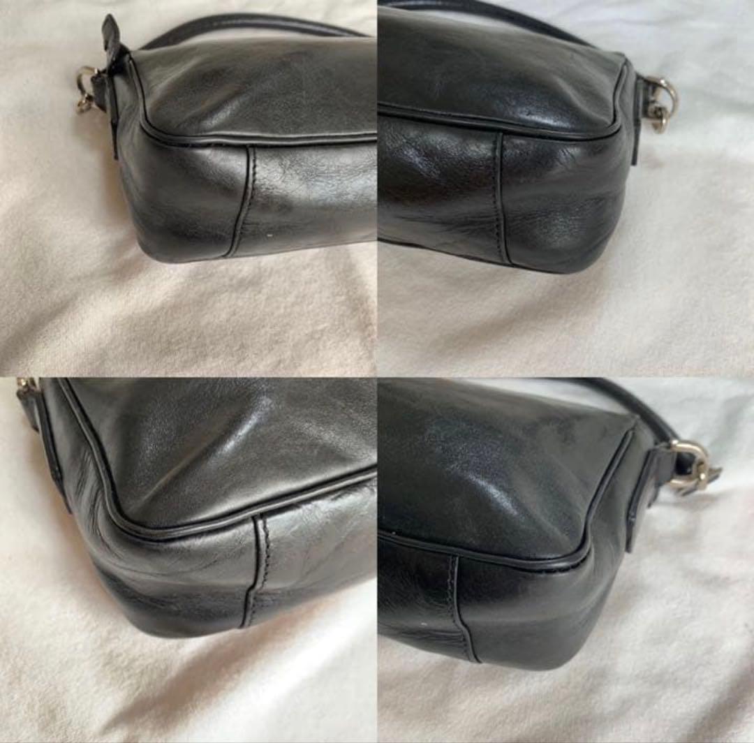 HIROFU ブラックレザーハンドバッグ