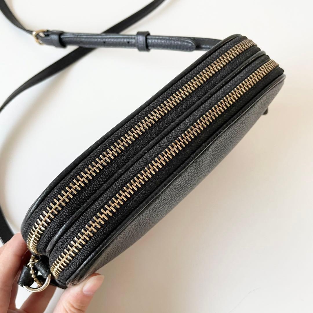 【極美品】COACH ダブルファスナー ショルダーバッグ カメラバッグ 黒