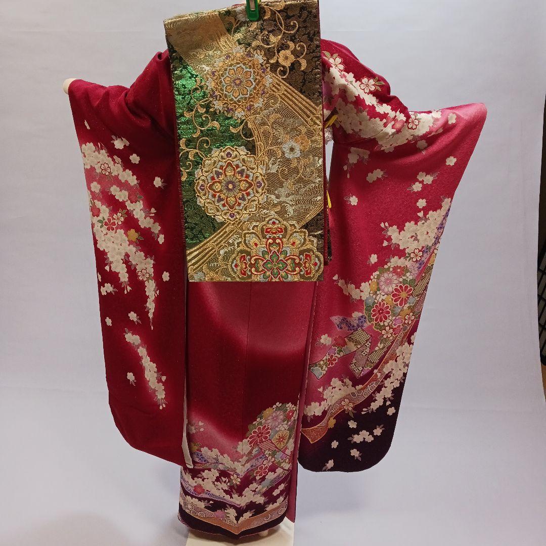 赤古典　振袖フルセット　正絹