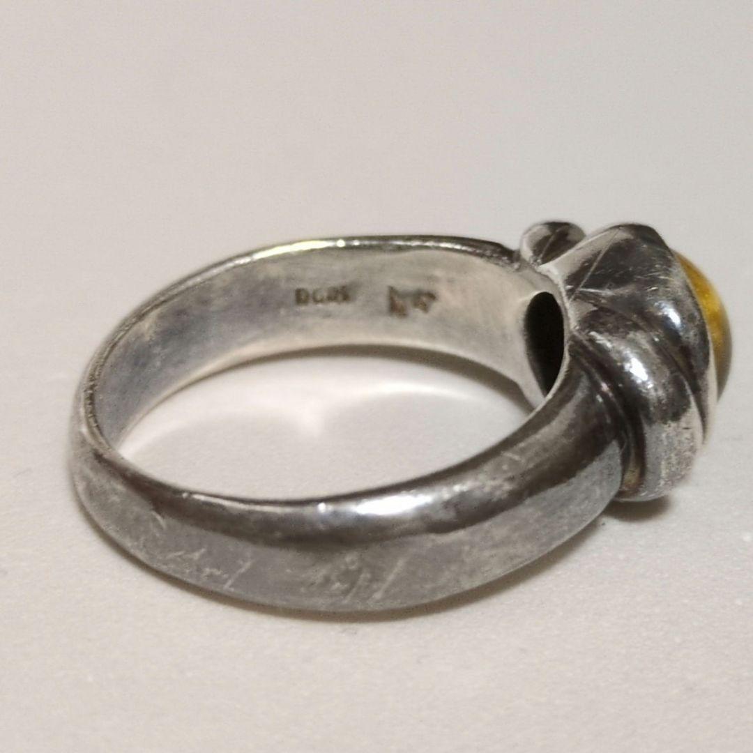 【純銀】22号 シルバー1000 インディアンジュエリー タイガーアイ 刻印あり