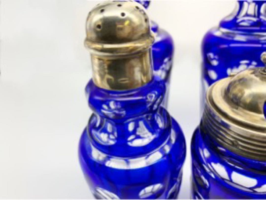 アンティーク　クリストフル&バカラ調味料入