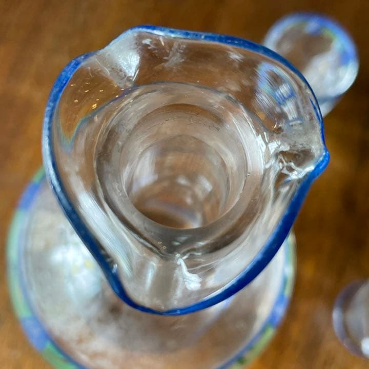 フランスアンティーク デキャンタとグラス2個