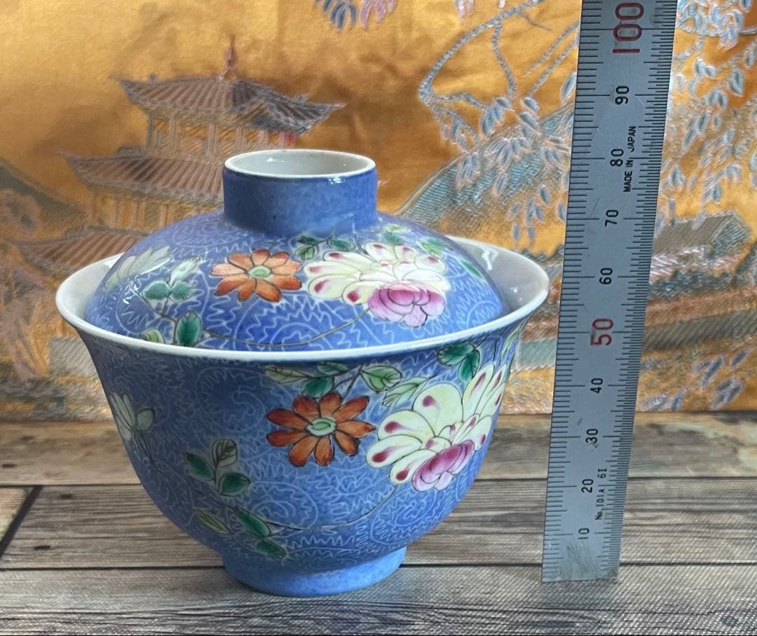 唐物　清朝中期色絵十錦手茶碗