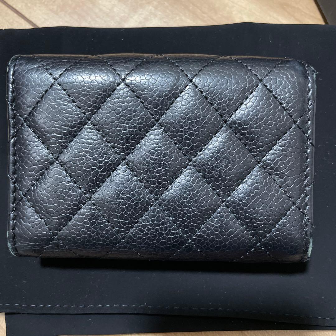 値下げ　CHANEL 三つ折り財布 ブラック