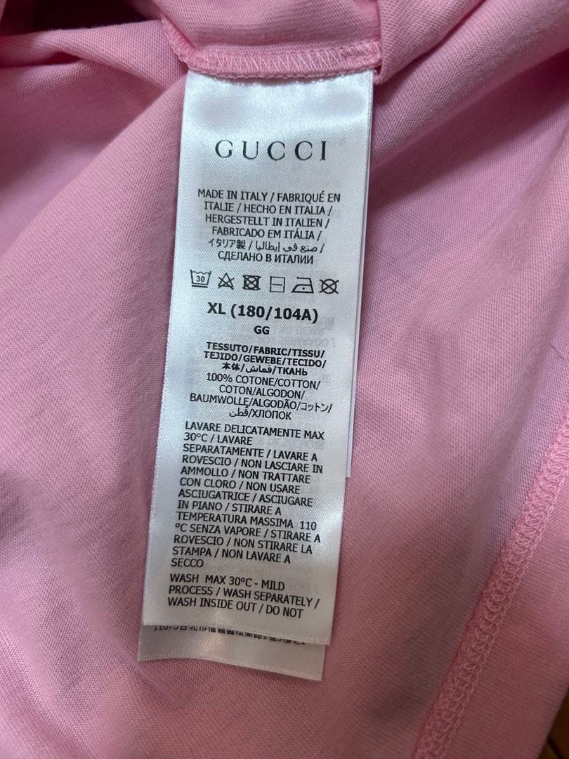 GUCCI × adidas コラボ Tシャツ ピンク XL トレフォイルロゴ