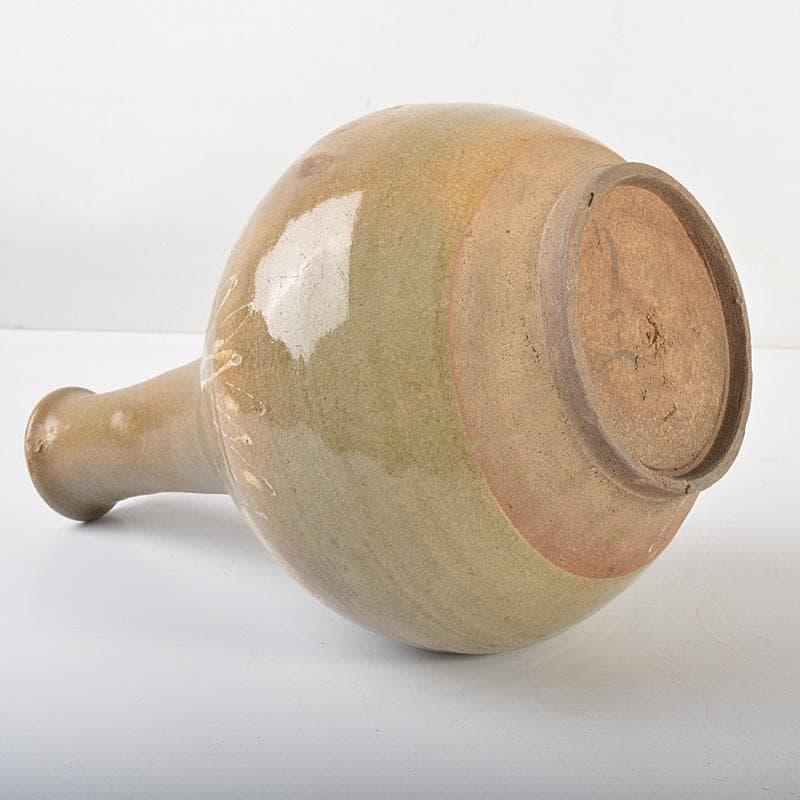 朝鮮　高麗青磁　花卉文　長頸瓶　C　6104C