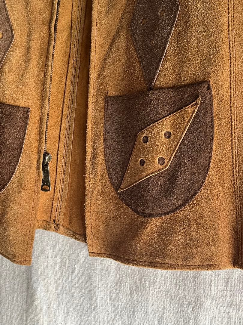 70s スエード レザー ケープ ジャケット