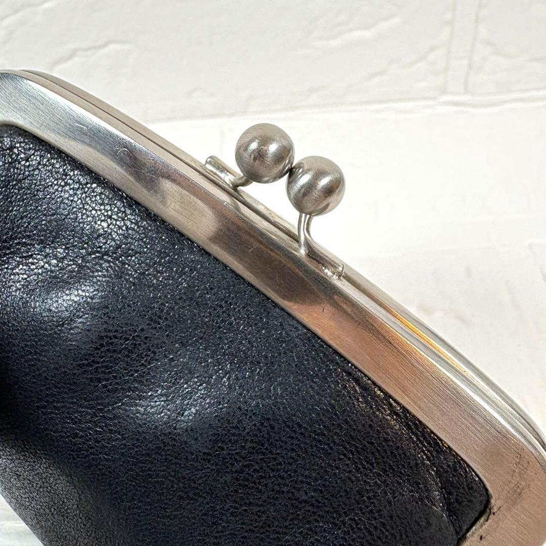 ㉔PRADA プラダ がま口 レザー ケース ブラック